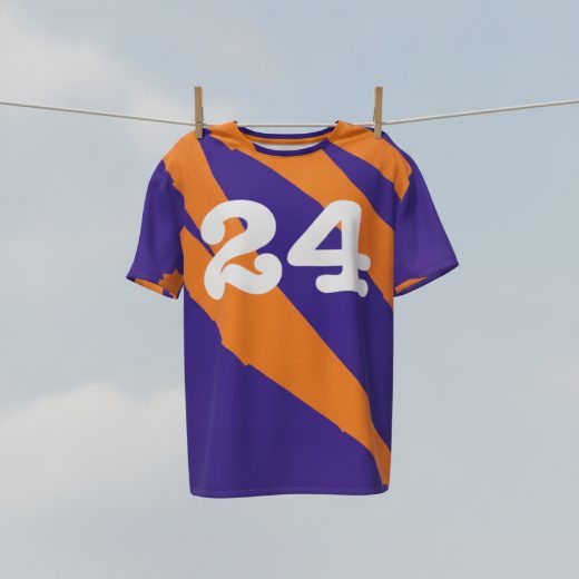 AI mockup result — jersey on a clothesline